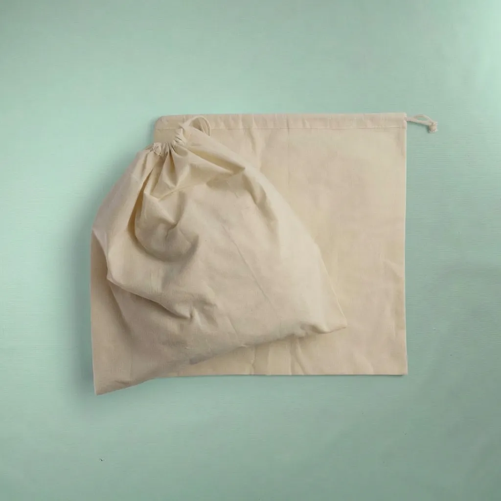 Bolsa 40x40 cm Lienzo 100% Algodón - Cierre de Ahorque Cordón