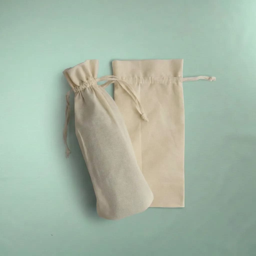 Bolsa para Botella 15x34x10 - Lienzo 100% Algodón - Ahorque Doble Cinta Hilera