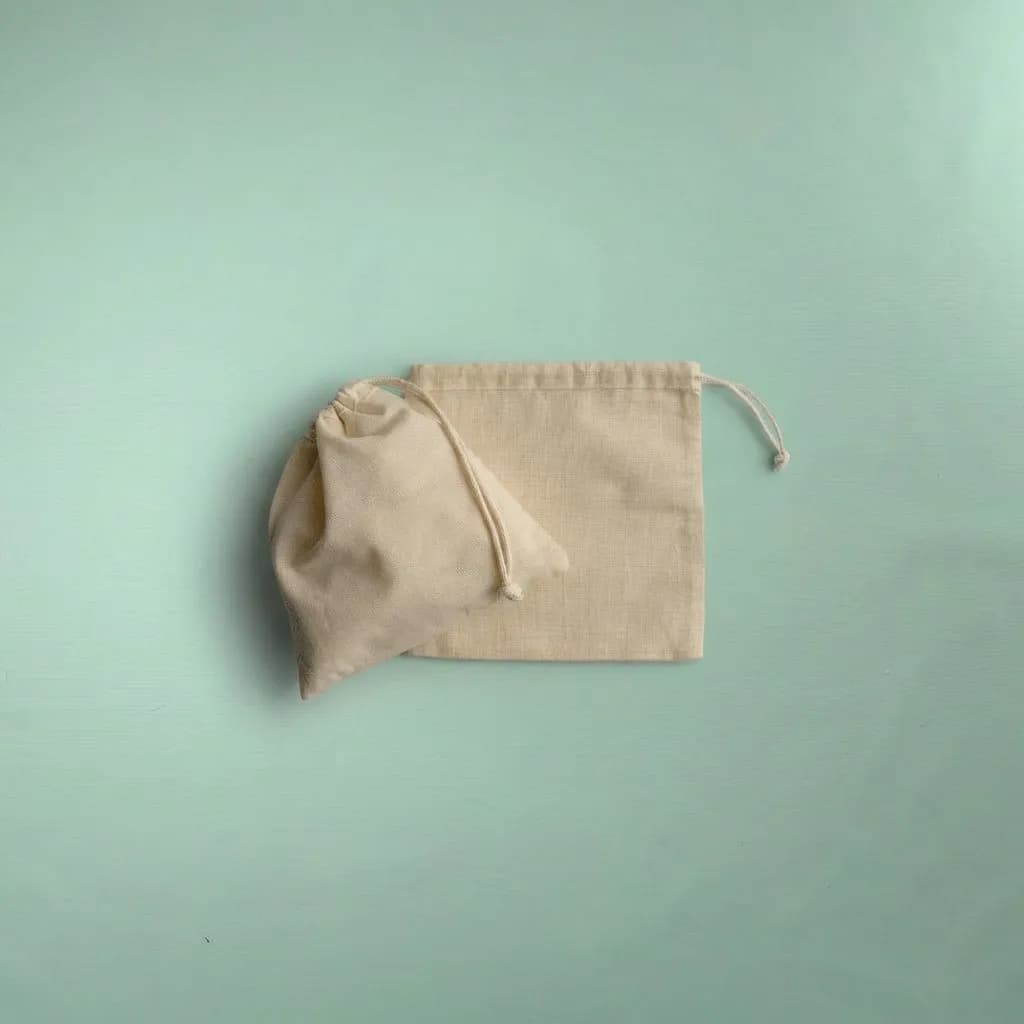 Bolsa 15x15 cm Lienzo 100% Algodón - Cierre de Ahorque Cordón