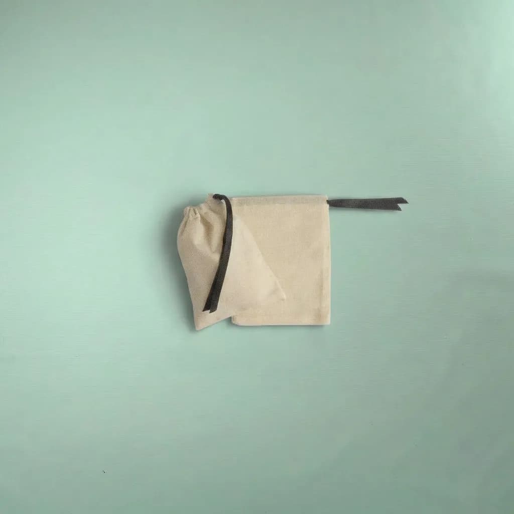 Bolsa 9x12 cm Lienzo 100% Algodón - Cierre de Ahorque Raso