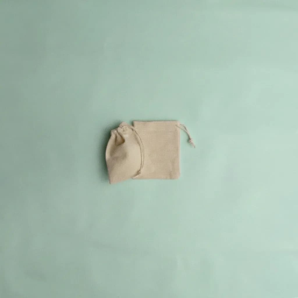 Bolsa 7x9 cm Lienzo 100% Algodón - Cierre de Ahorque Cordón