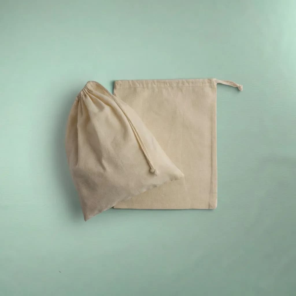 Bolsa 20x25 cm Lienzo 100% Algodón - Cierre de Ahorque Cordón