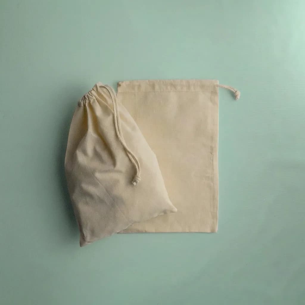 Bolsa 20x30 cm Lienzo 100% Algodón - Cierre de Ahorque Cordón