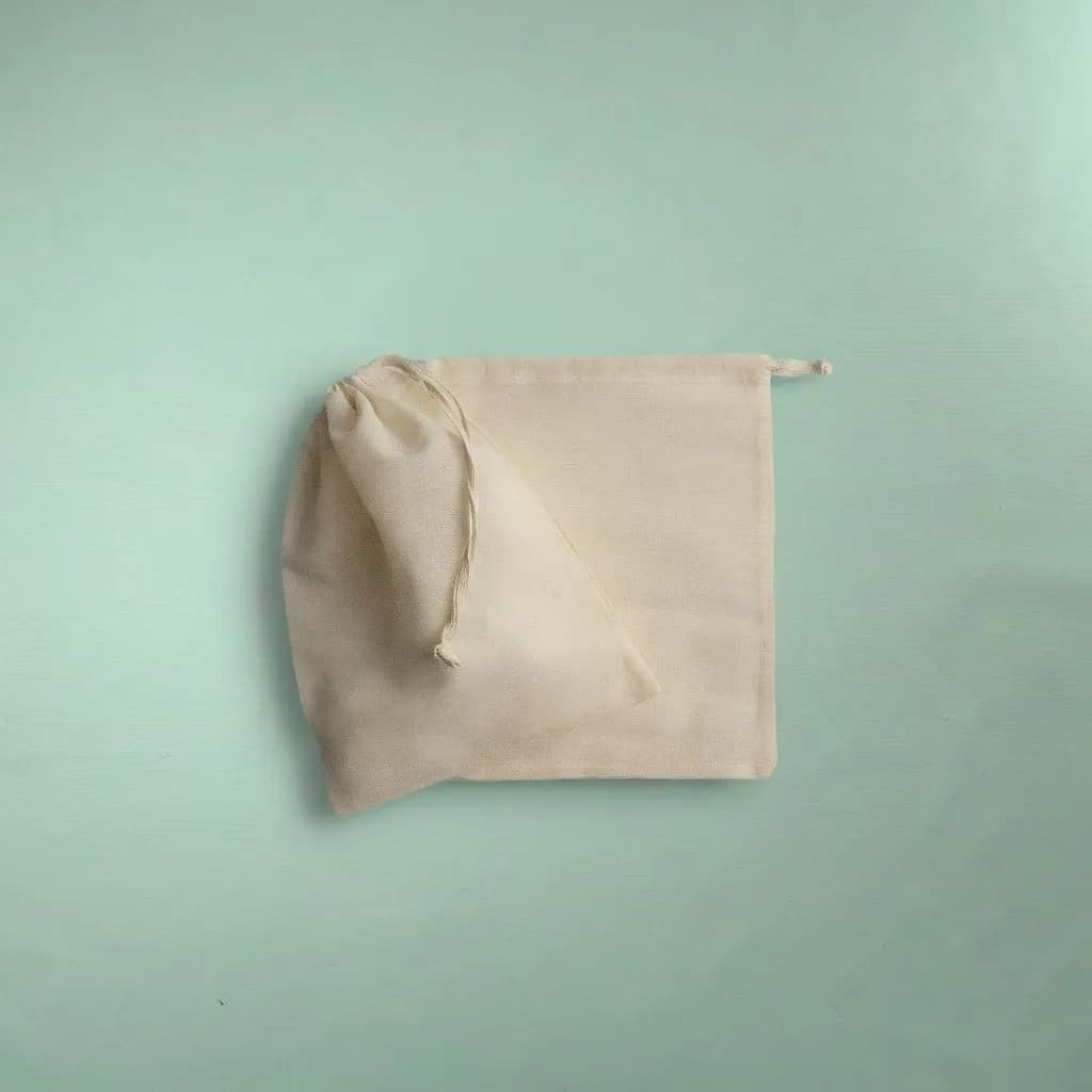 Bolsa 20x25 cm Lienzo Sublimable - Poliester 70% - Algodón 30%, Cierre de Ahorque Cinta Hilera