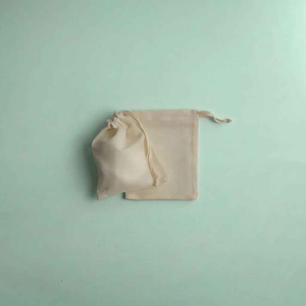Bolsa 12x15 cm Lienzo Sublimable - Poliester 70% - Algodón 30%, Cierre de Ahorque Cinta Hilera