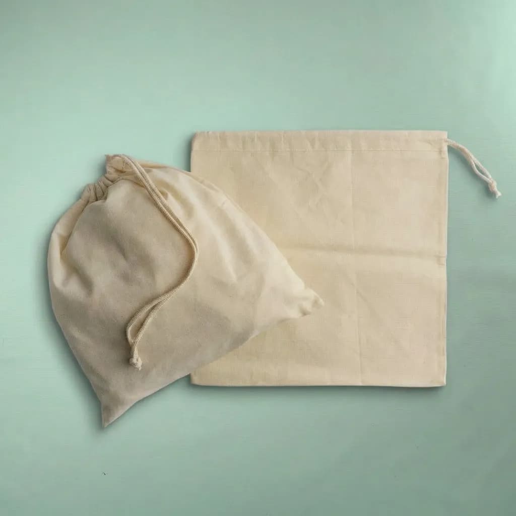 Bolsa 30x30 cm Lienzo 100% Algodón - Cierre de Ahorque Cordón