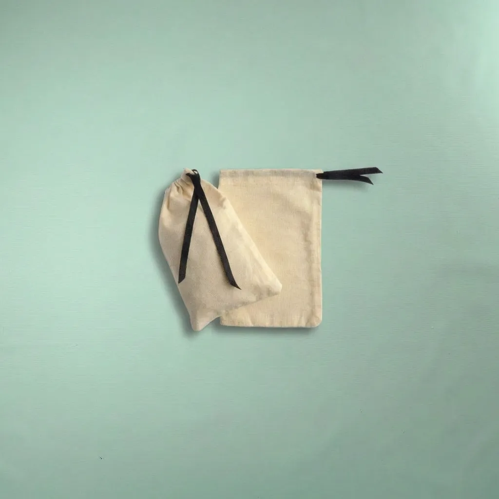 Bolsa 10x15 cm Lienzo 100% Algodón - Cierre de Ahorque Raso